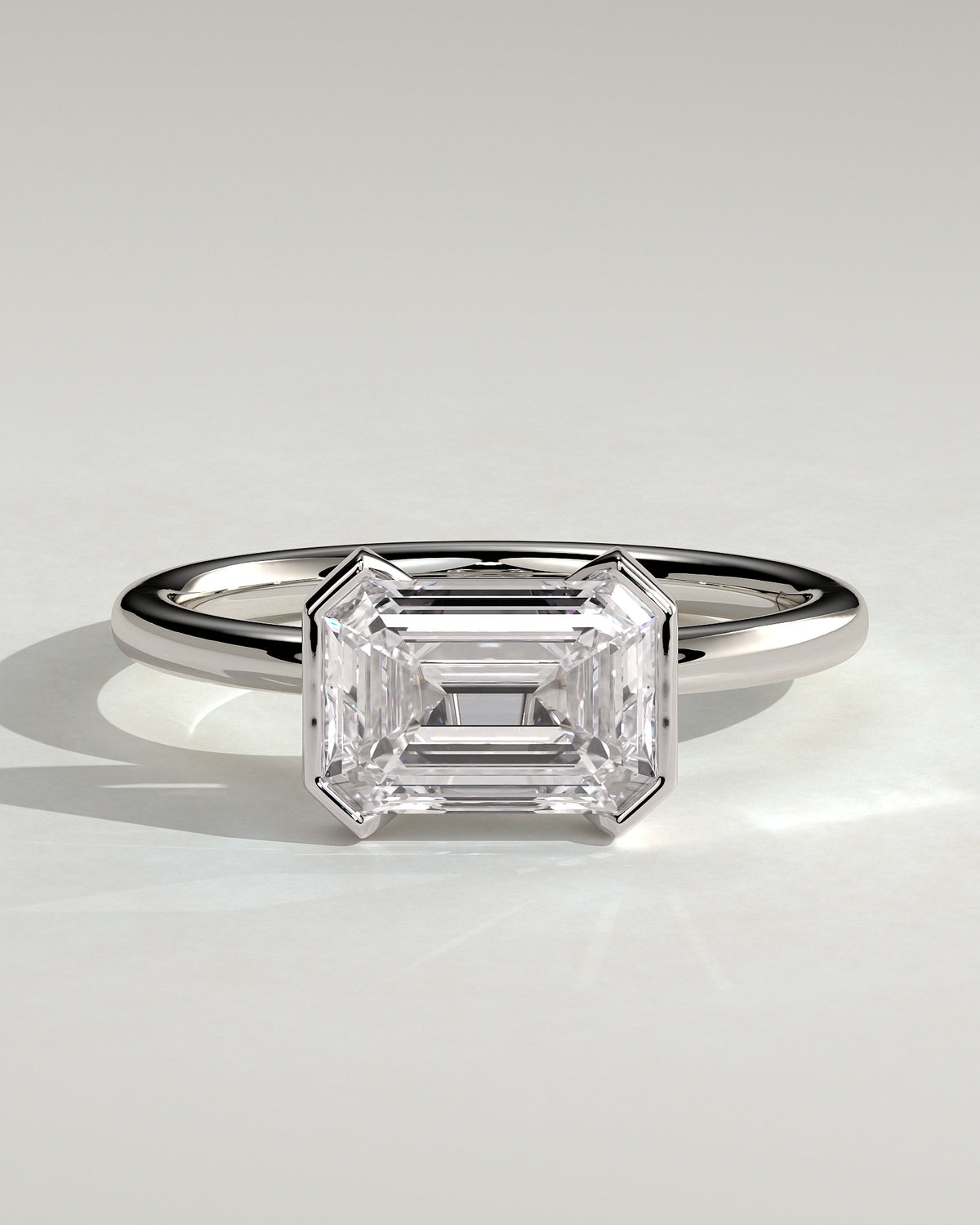 MET 0092 - 2 ct center stone - 18k White Gold source reference - front view