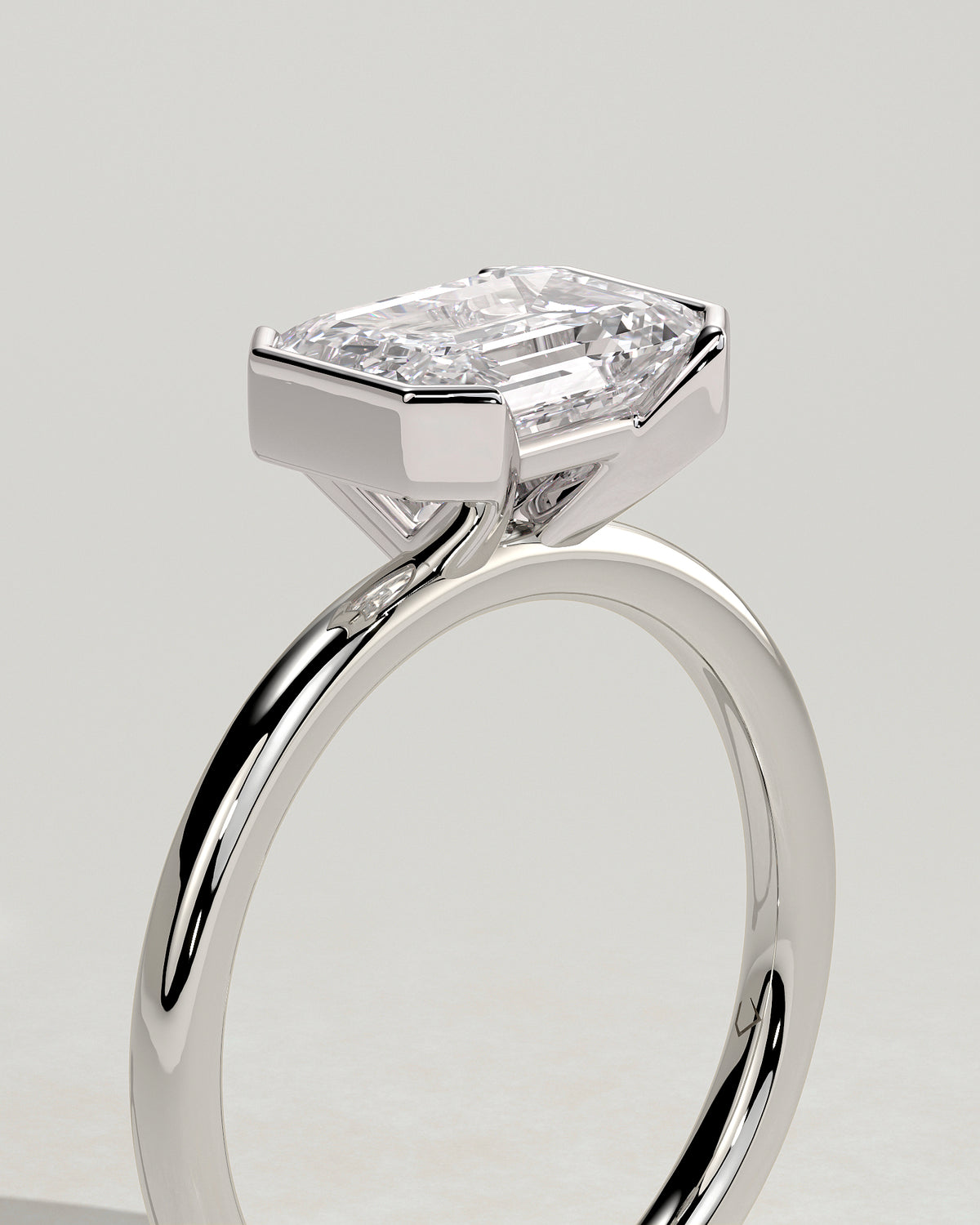 MET 0092 - 2 ct center stone - 18k White Gold source reference - setting detail view