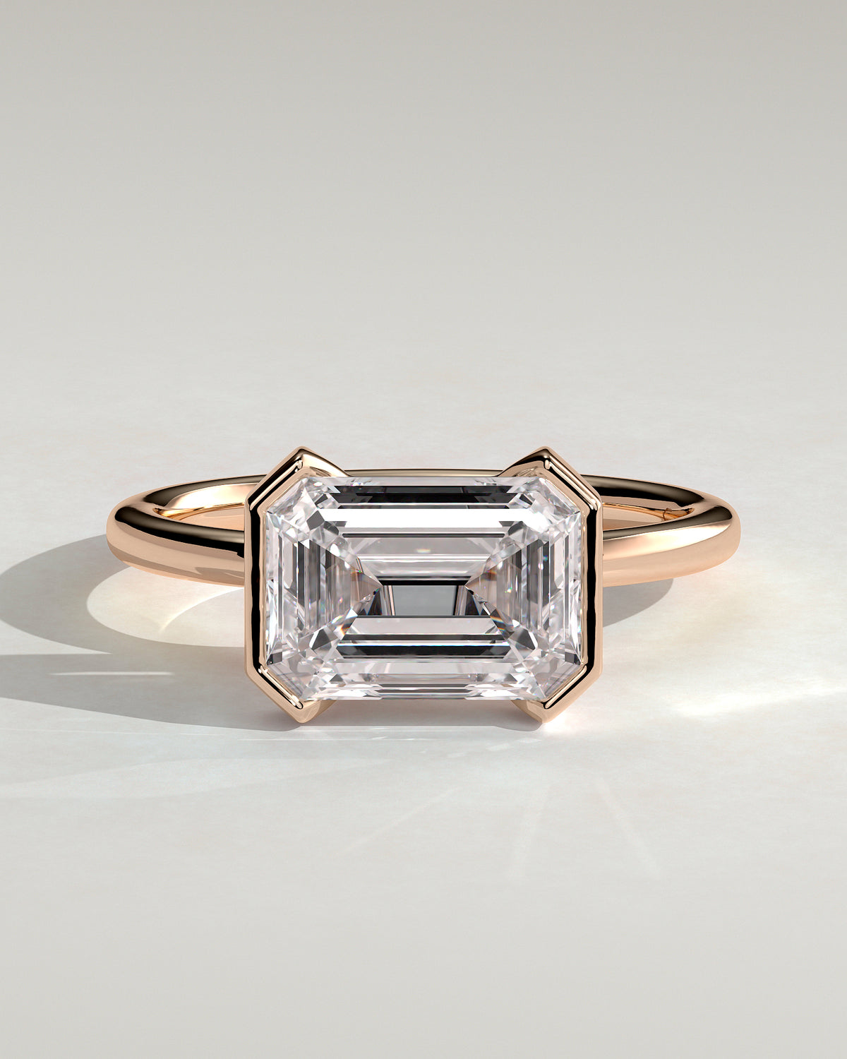 MET 0092 - 3 ct center stone - 18k Rose Gold source reference - front view