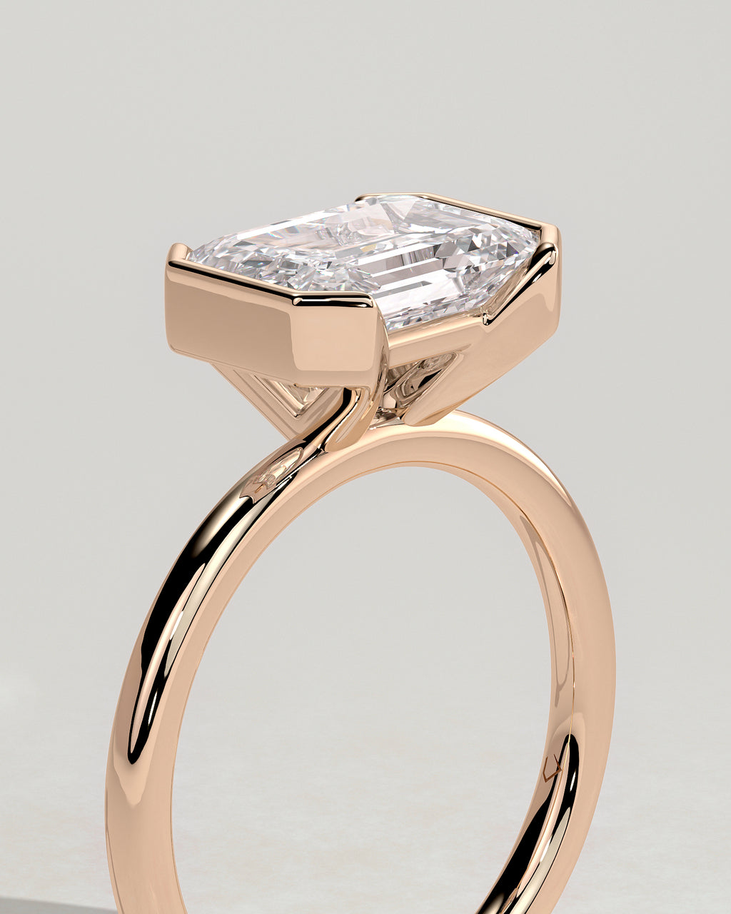 MET 0092 - 3 ct center stone - 18k Rose Gold source reference - setting detail view