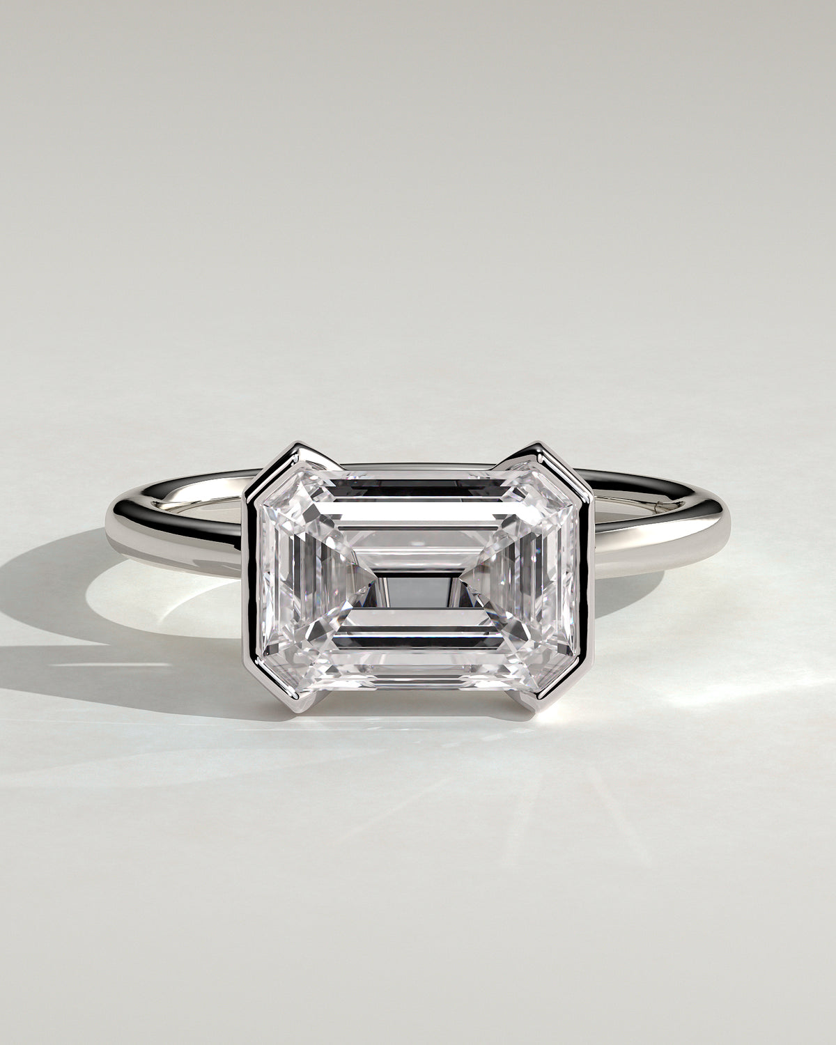 MET 0092 - 3 ct center stone - 18k White Gold source reference - front view