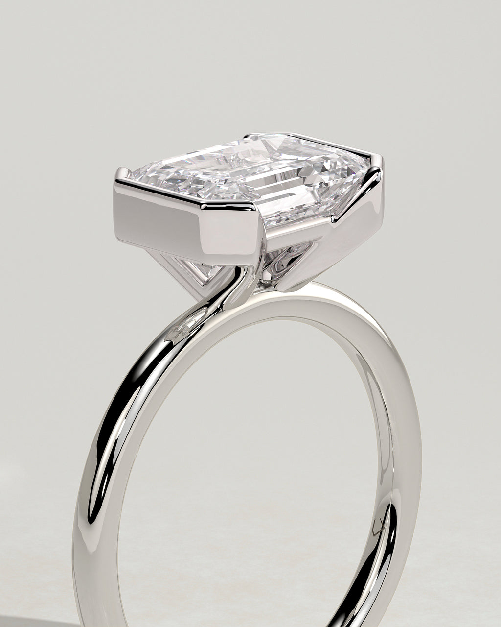 MET 0092 - 3 ct center stone - 18k White Gold source reference - setting detail view