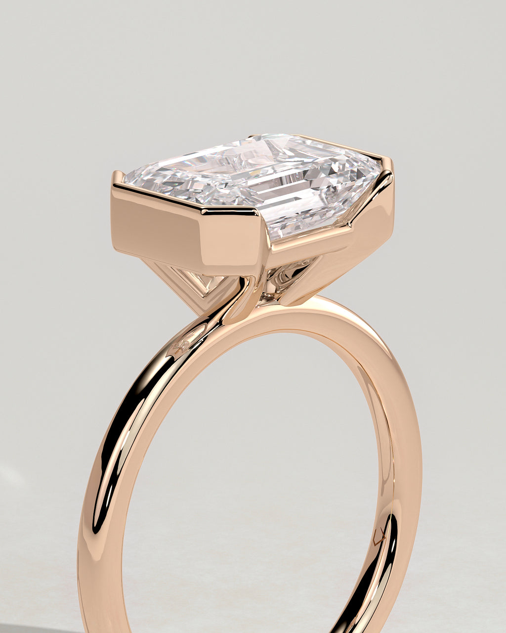 MET 0092 - 4 ct center stone - 18k Rose Gold source reference - setting detail view