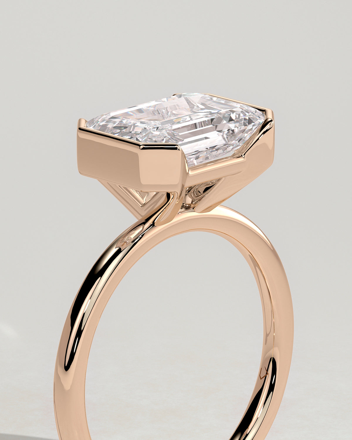 MET 0092 - 4 ct center stone - 18k Rose Gold source reference - setting detail view