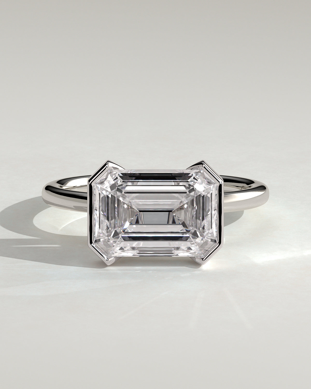 MET 0092 - 4 ct center stone - 18k White Gold source reference - front view