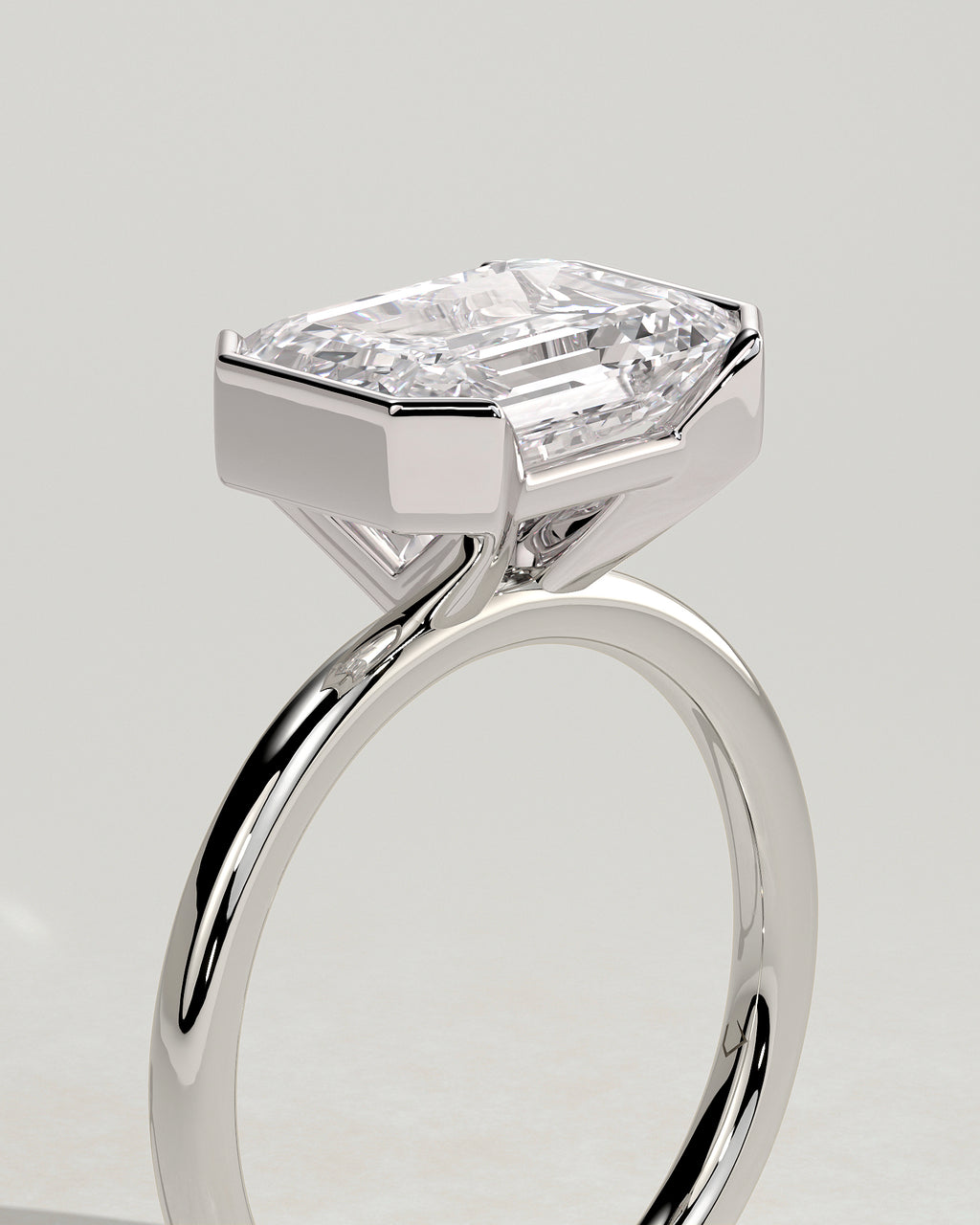 MET 0092 - 4 ct center stone - 18k White Gold source reference - setting detail view
