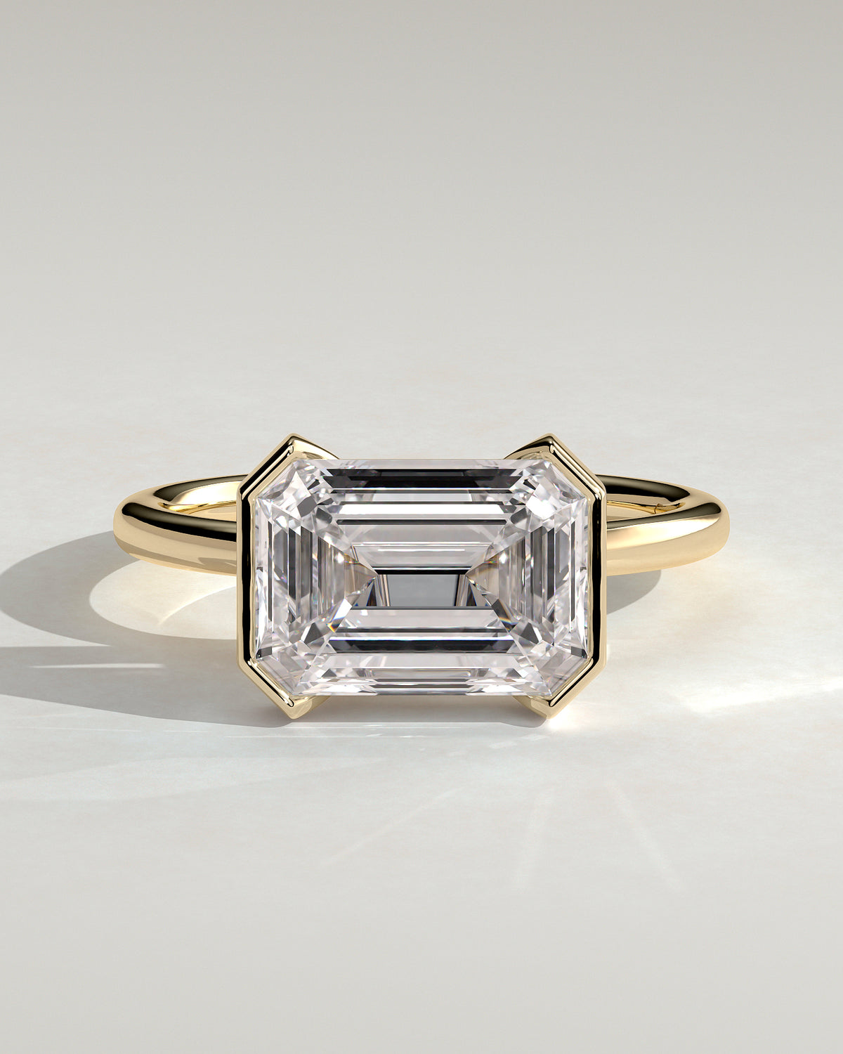 MET 0092 - 4 ct center stone - 18k Yellow Gold source reference - front view