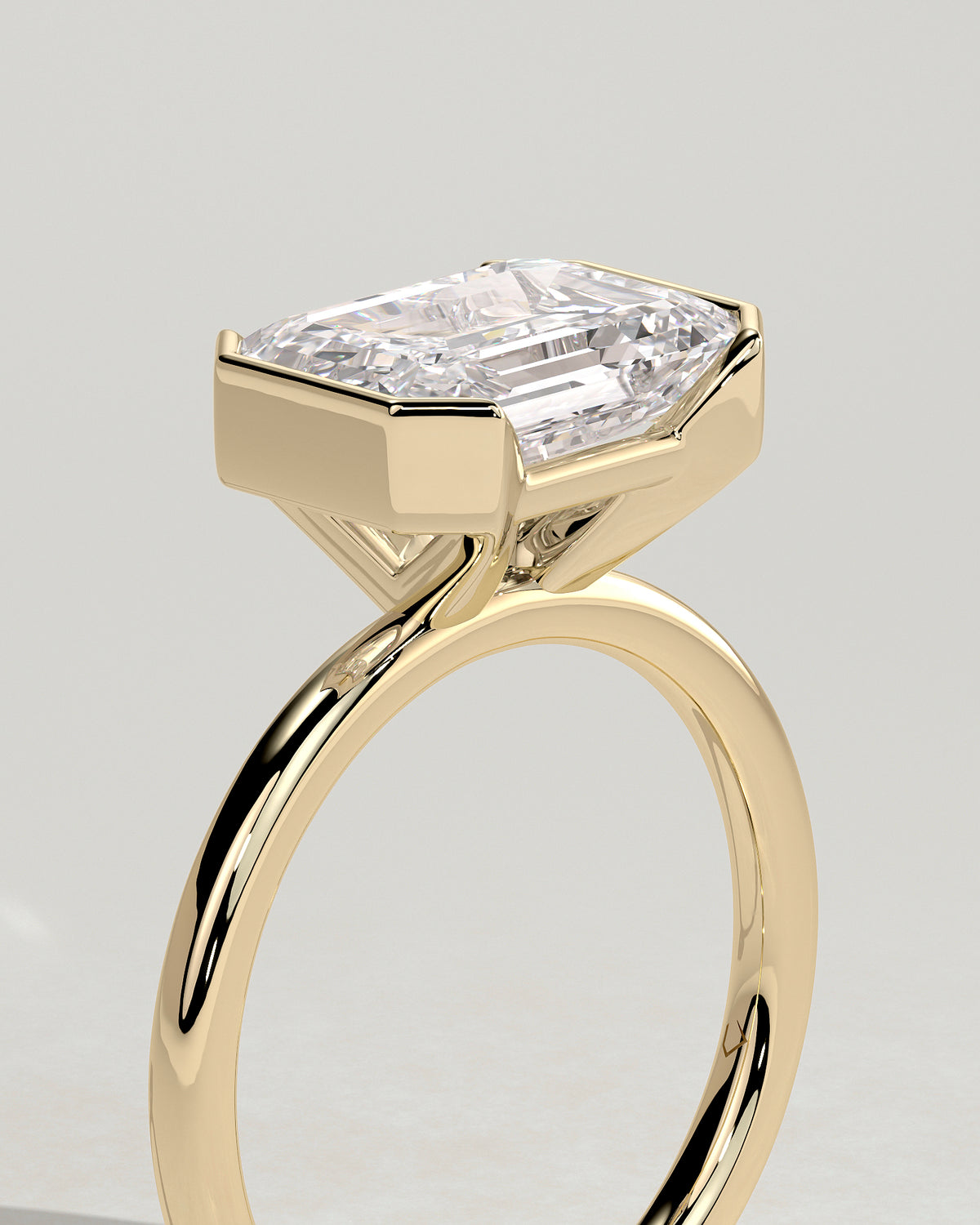 MET 0092 - 4 ct center stone - 18k Yellow Gold source reference - setting detail view
