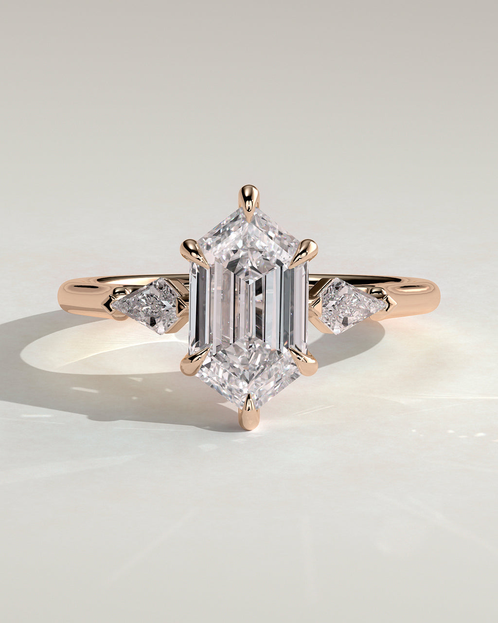 MET 0095 - 2 ct center stone - 18k Rose Gold source reference - front view