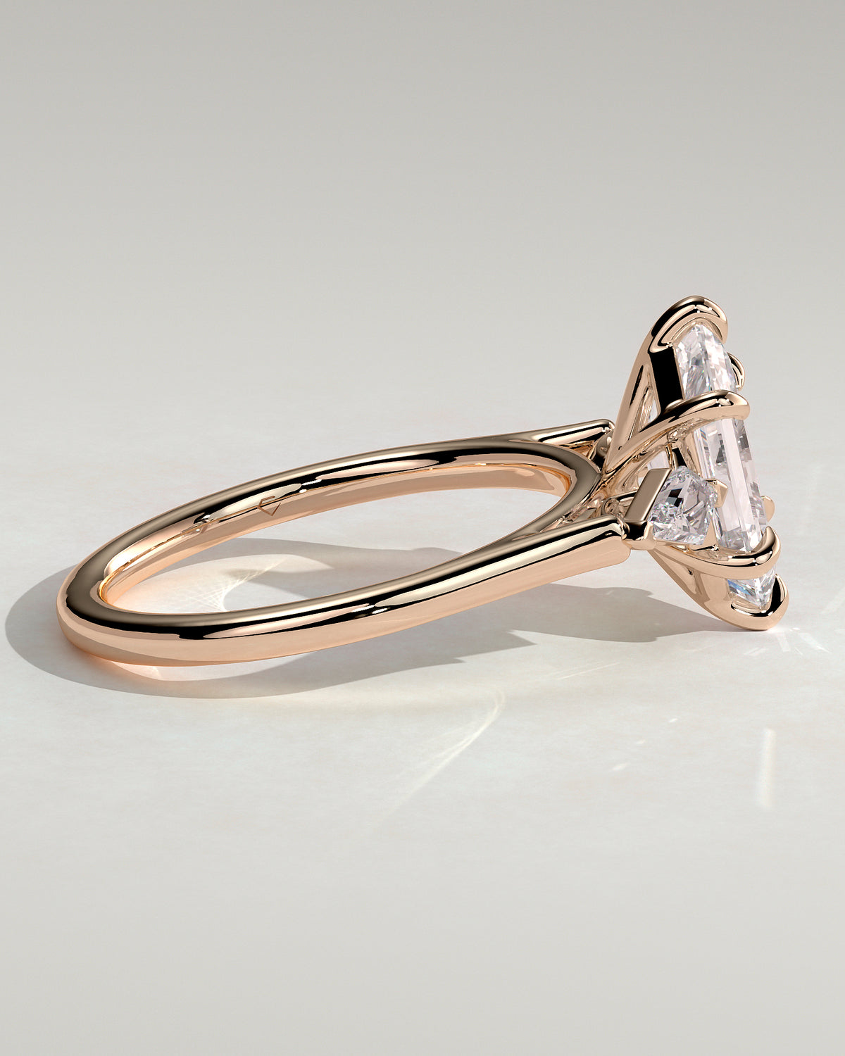 MET 0095 - 2 ct center stone - 18k Rose Gold source reference - setting detail view