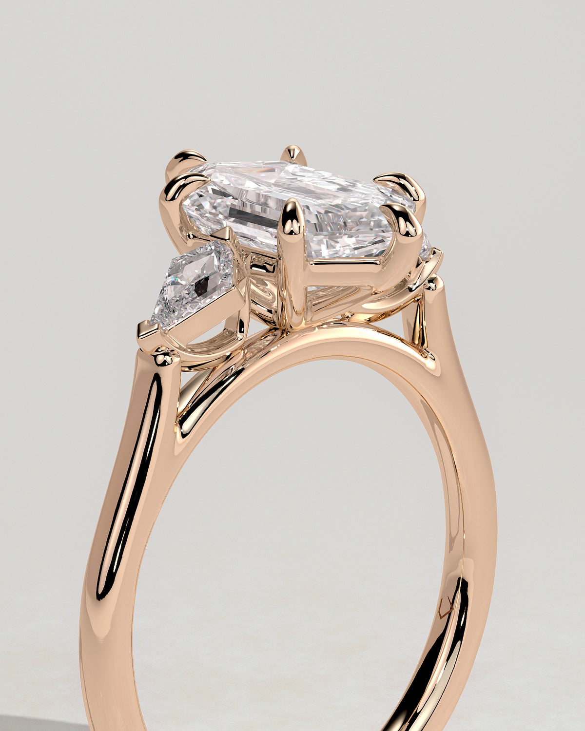 MET 0095 - 2 ct center stone - 18k Rose Gold source reference - setting detail view
