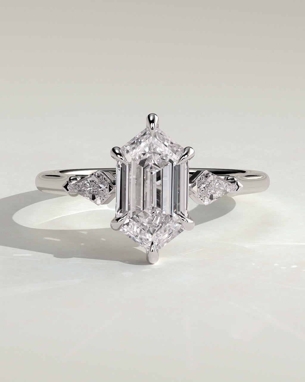 MET 0095 - 2 ct center stone - 18k White Gold source reference - front view
