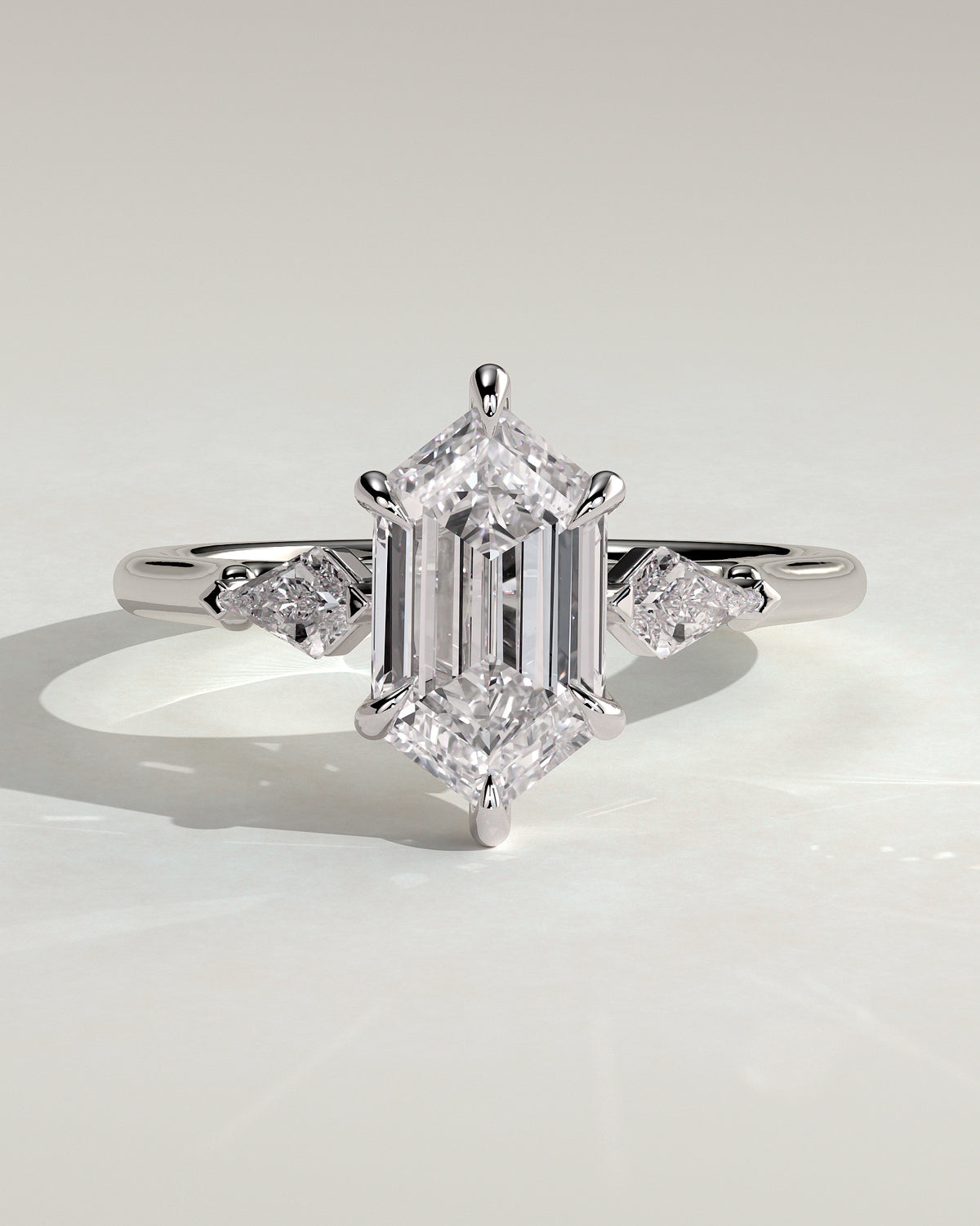 MET 0095 - 2 ct center stone - 18k White Gold source reference - front view