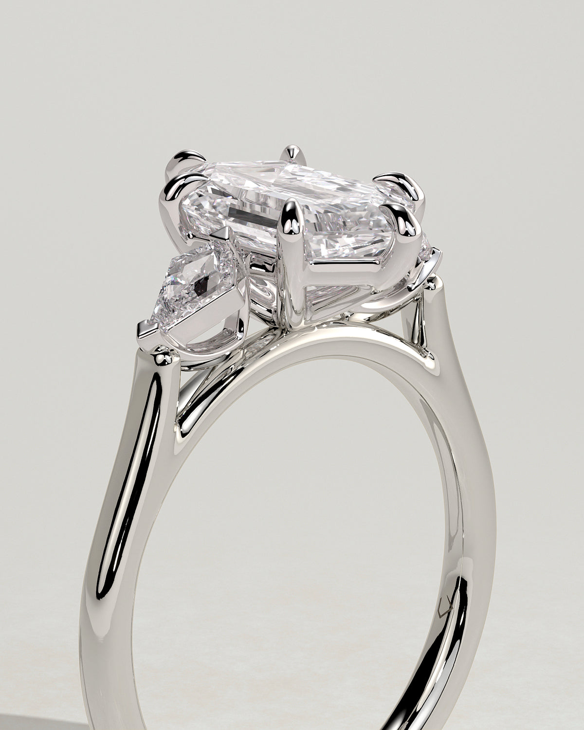 MET 0095 - 2 ct center stone - 18k White Gold source reference - setting detail view