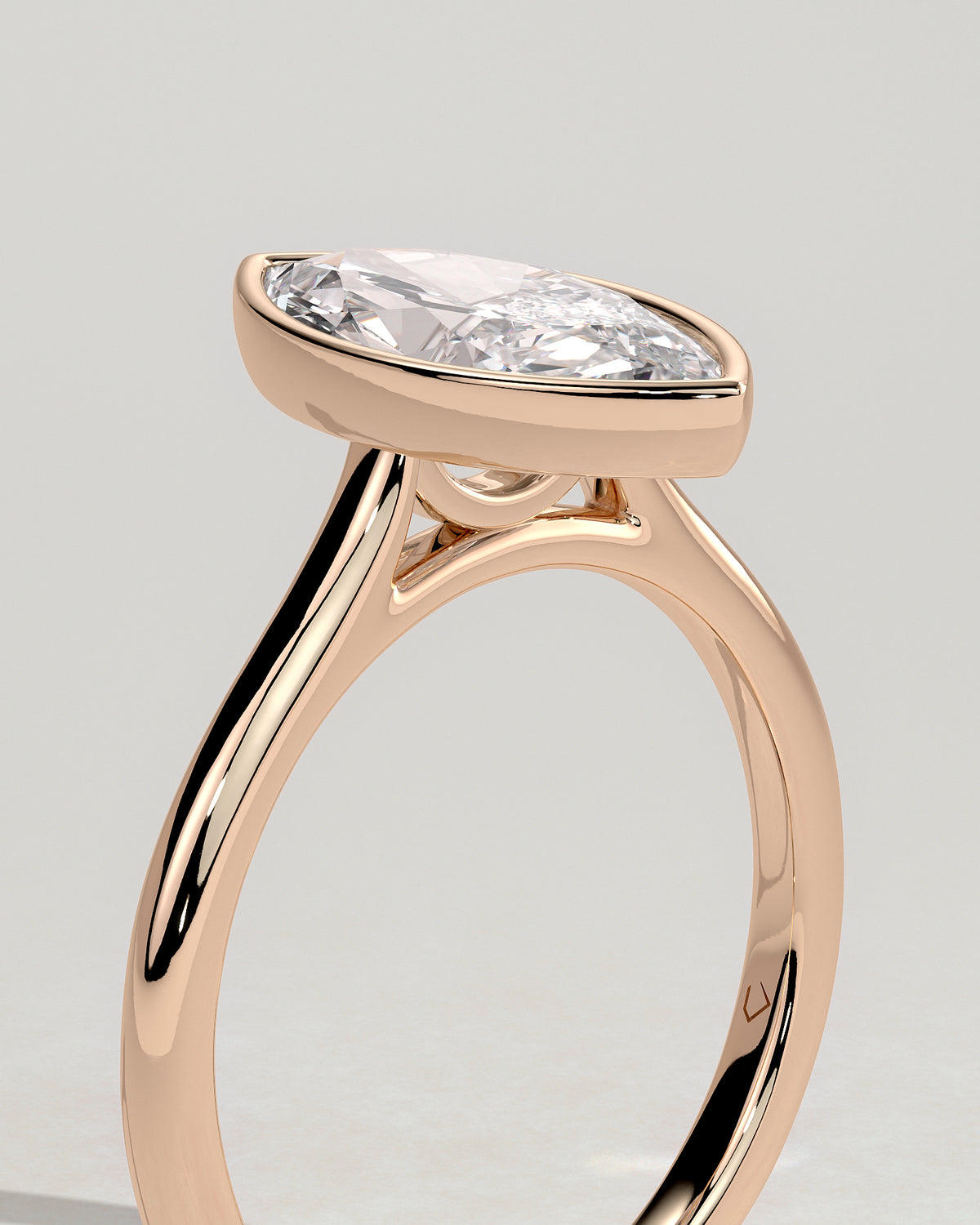 MET 0097 - 2 ct center stone - 18k Rose Gold source reference - setting detail view