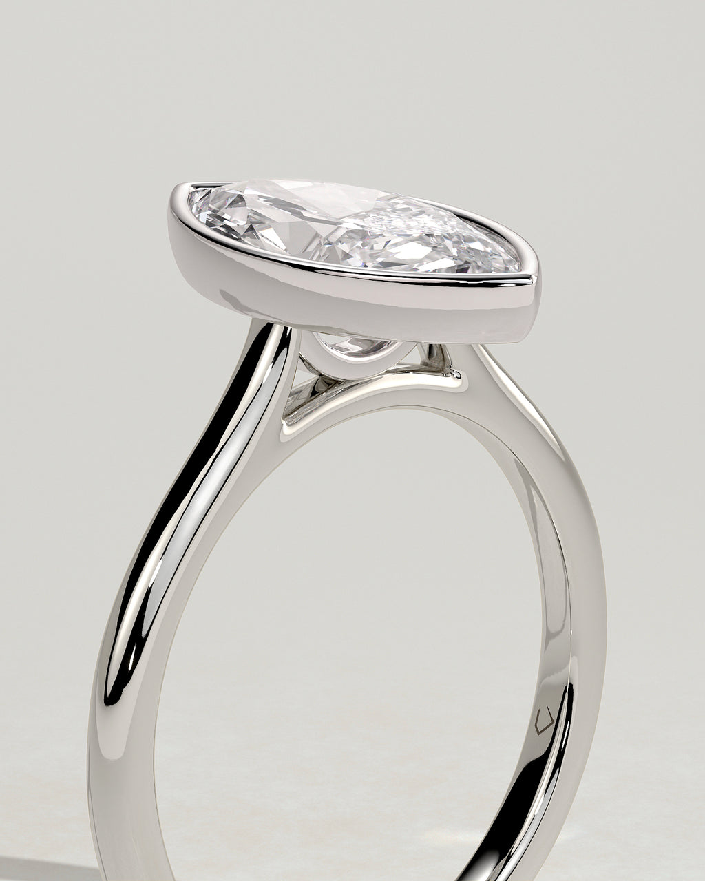 MET 0097 - 2 ct center stone - 18k White Gold source reference - setting detail view