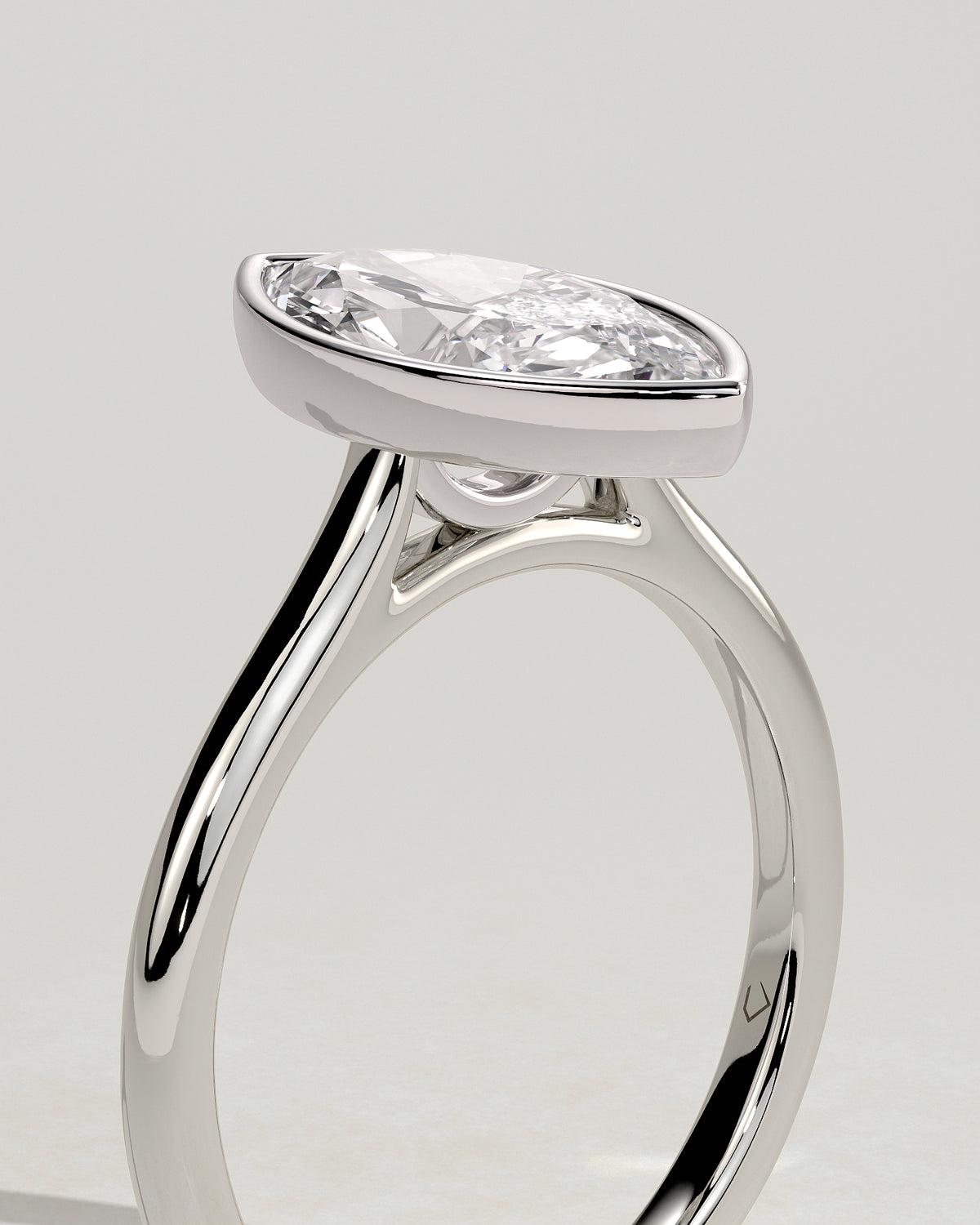 MET 0097 - 2 ct center stone - 18k White Gold source reference - setting detail view