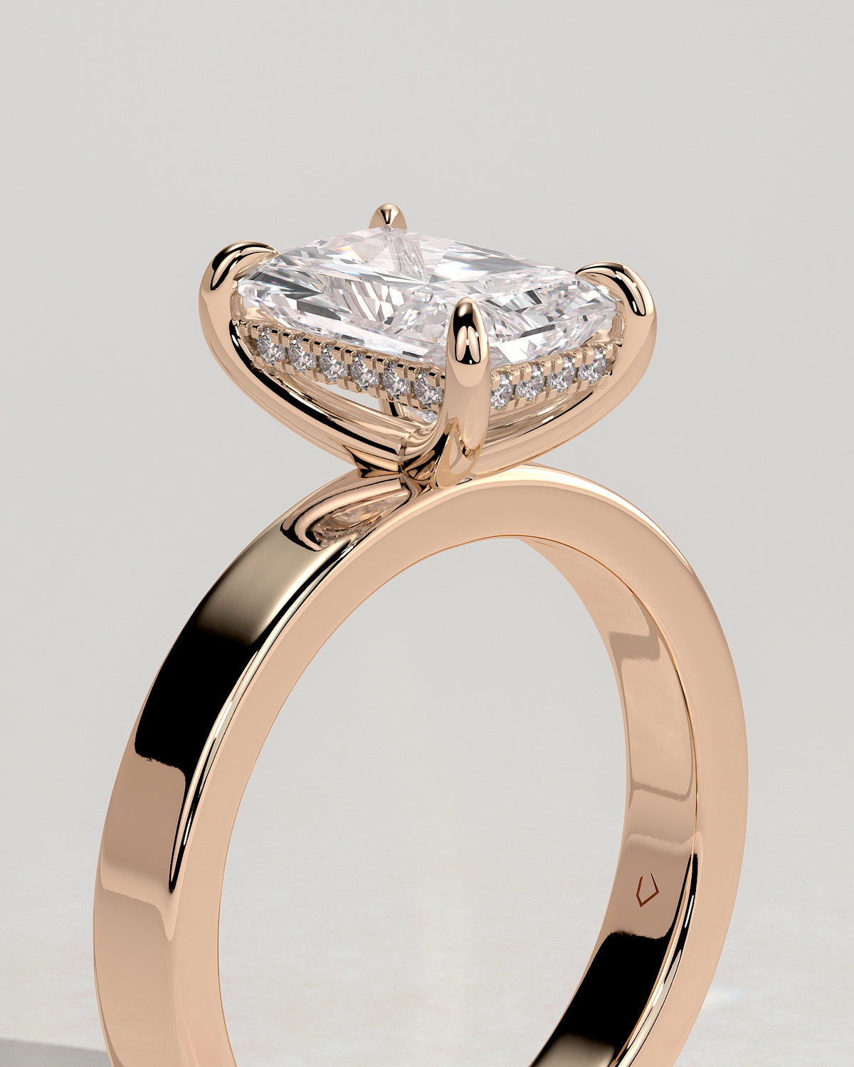 MET 0099 - 2 ct center stone - 18k Rose Gold source reference - setting detail view