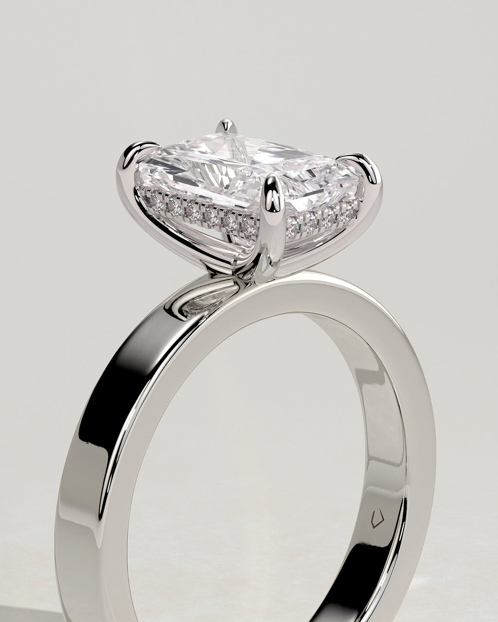 MET 0099 - 2 ct center stone - 18k White Gold source reference - setting detail view
