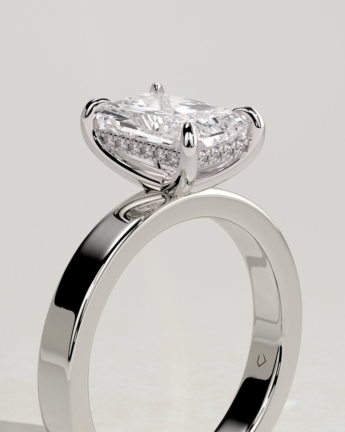 MET 0099 - 2 ct center stone - 18k White Gold source reference - setting detail view
