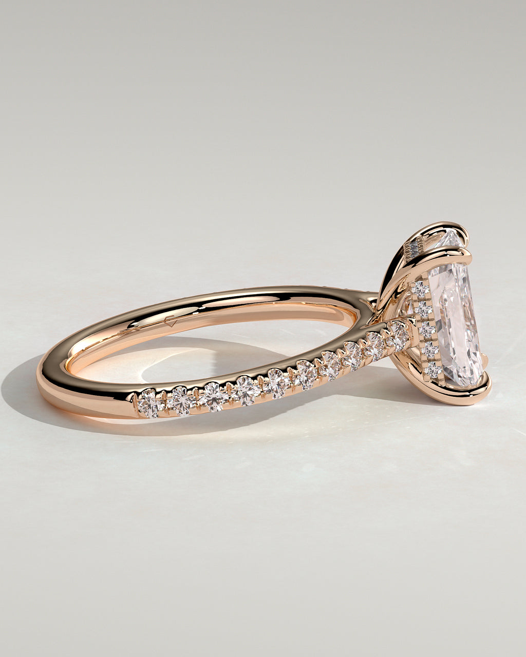 MET 0101 - 2 ct center stone - 18k Rose Gold source reference - setting detail view