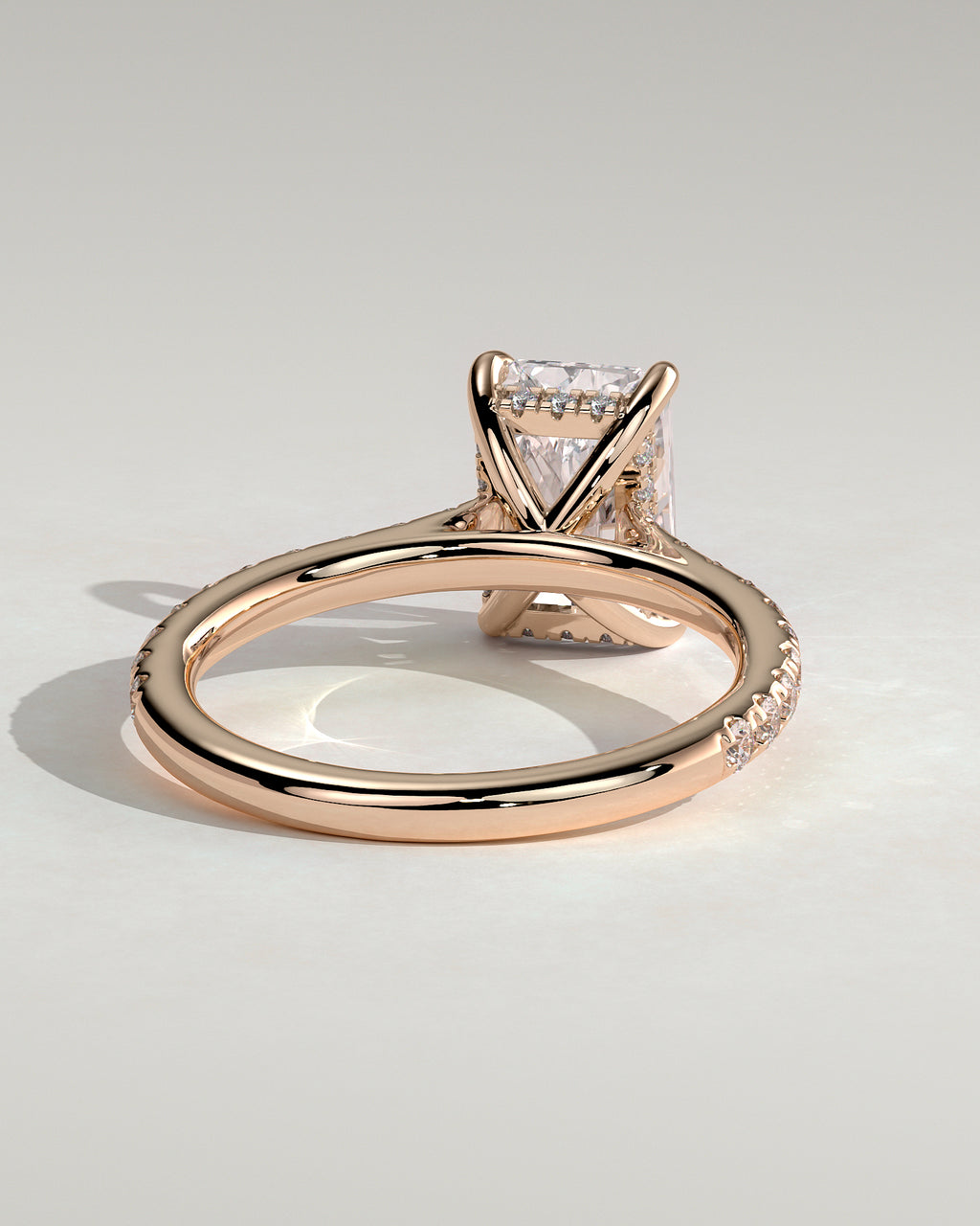 MET 0101 - 2 ct center stone - 18k Rose Gold source reference - setting detail view
