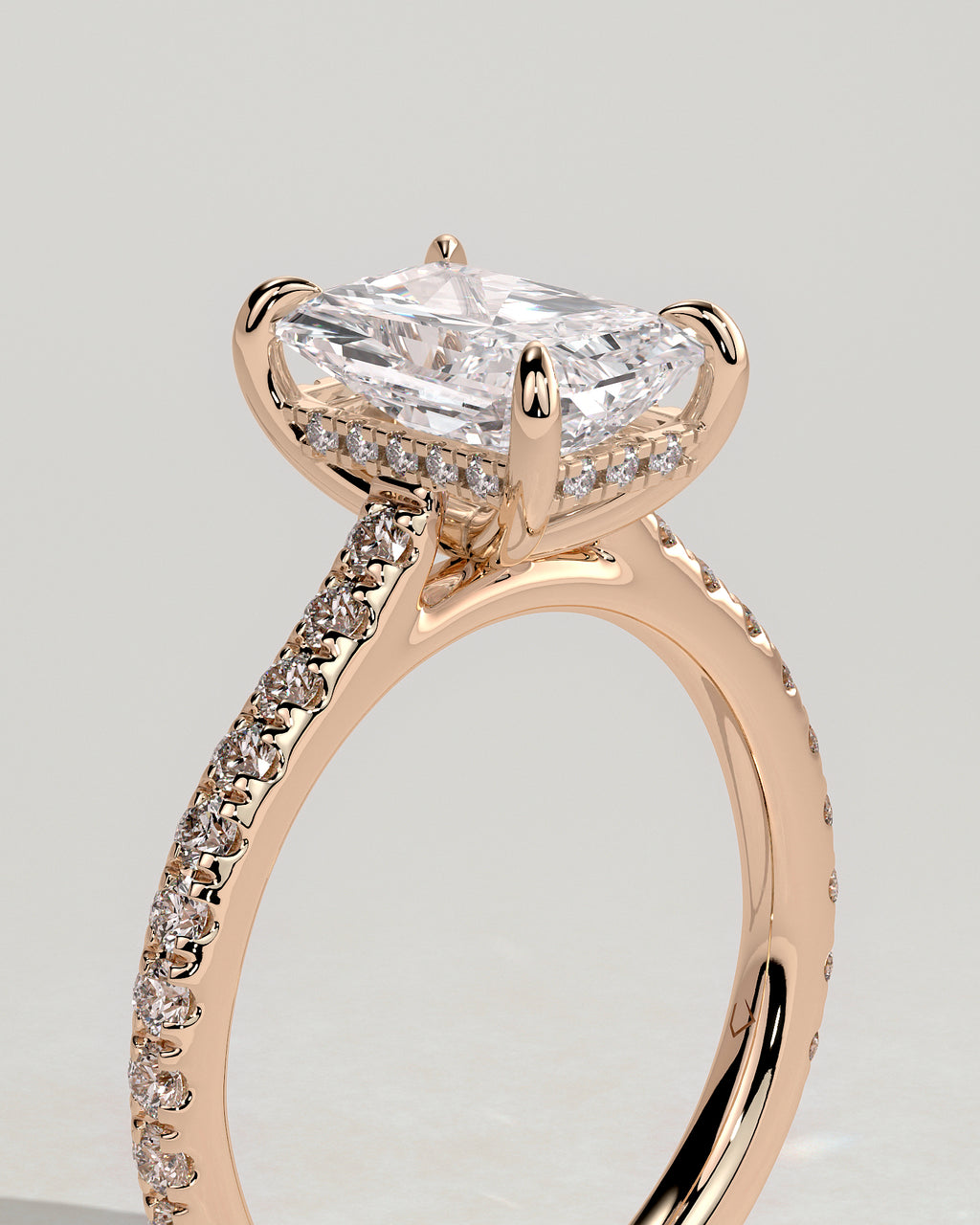 MET 0101 - 2 ct center stone - 18k Rose Gold source reference - setting detail view