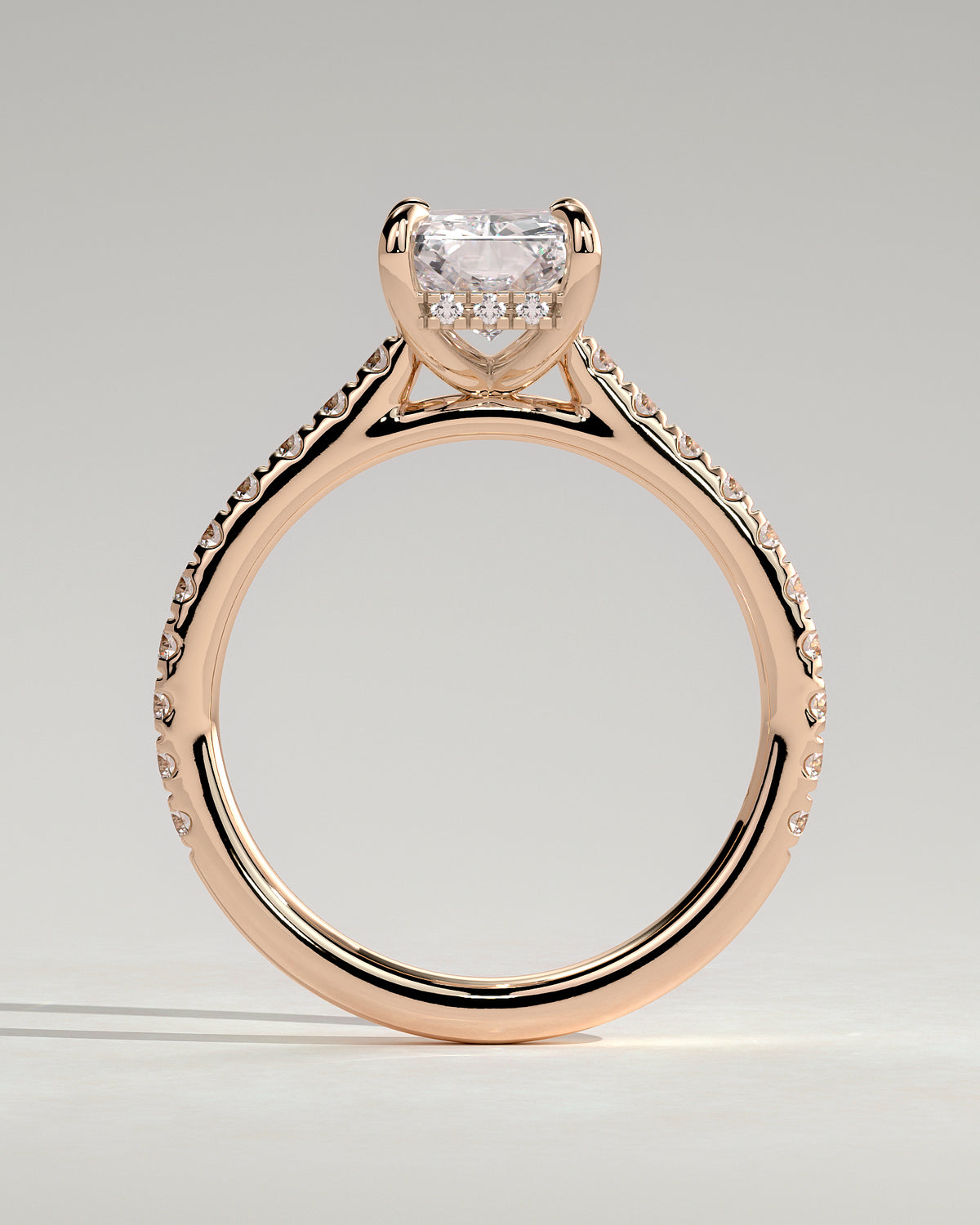 MET 0101 - 2 ct center stone - 18k Rose Gold source reference - setting detail view