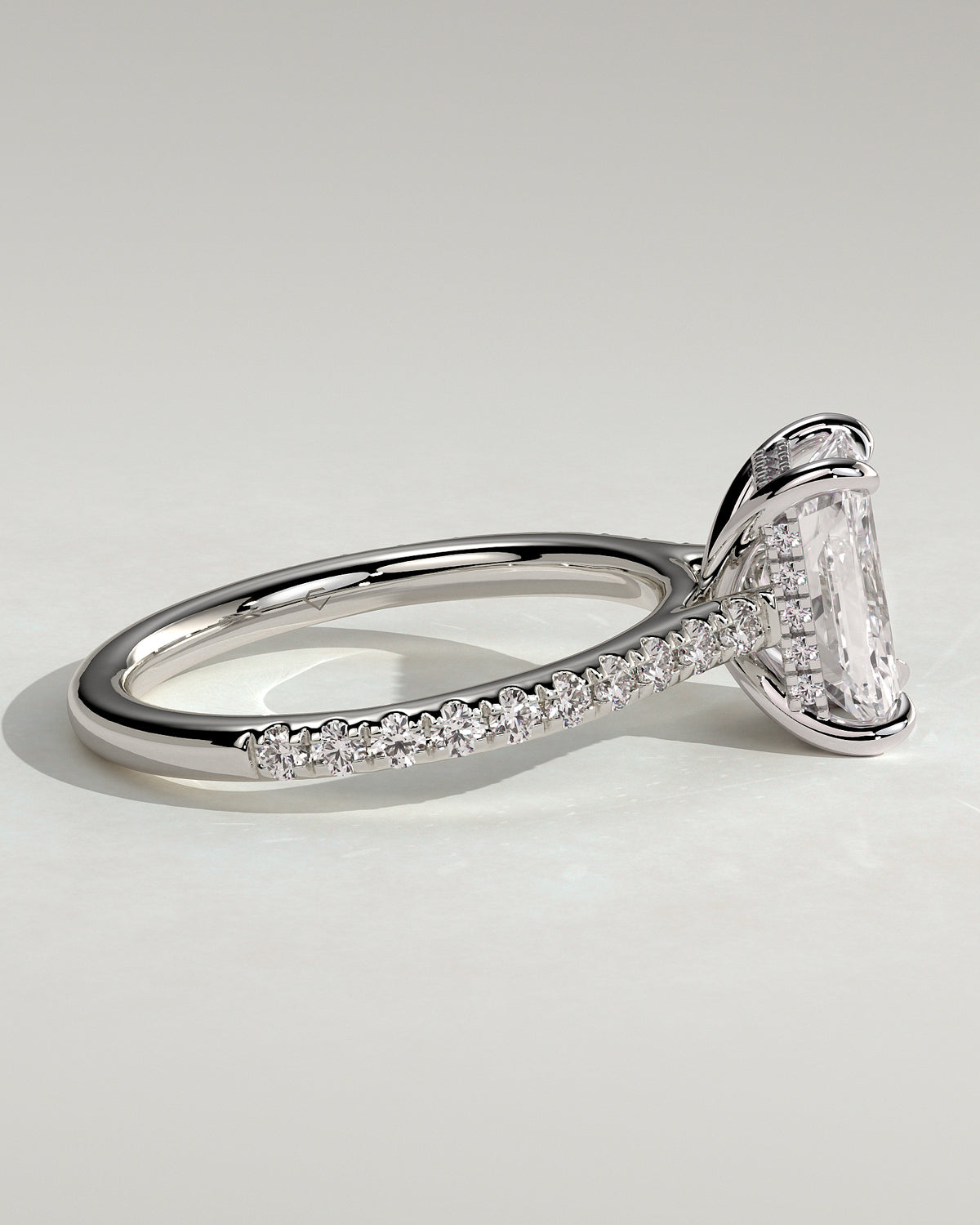 MET 0101 - 2 ct center stone - 18k White Gold source reference - setting detail view