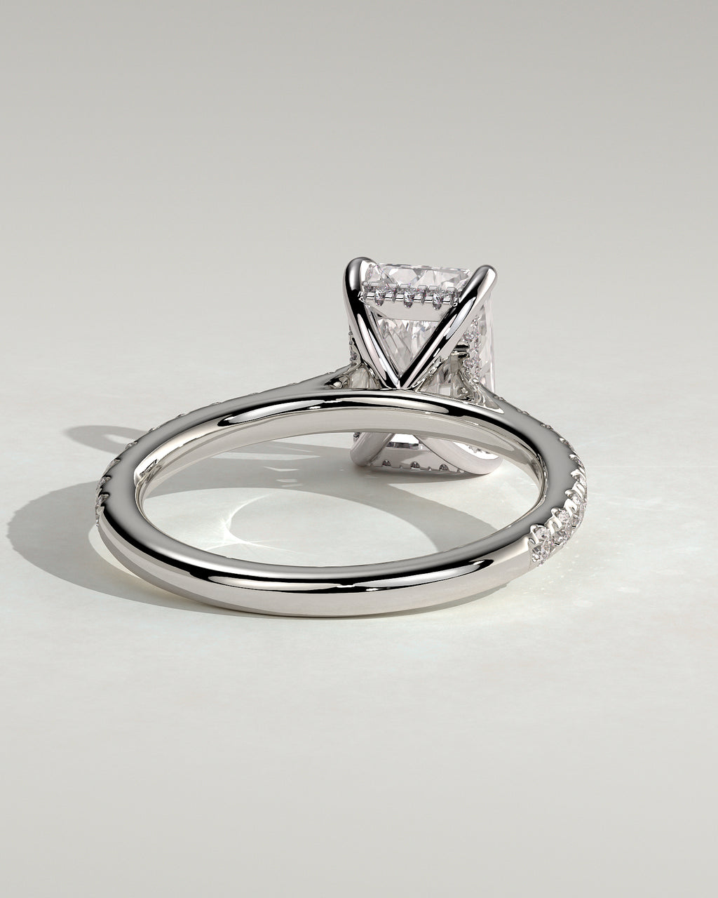 MET 0101 - 2 ct center stone - 18k White Gold source reference - setting detail view