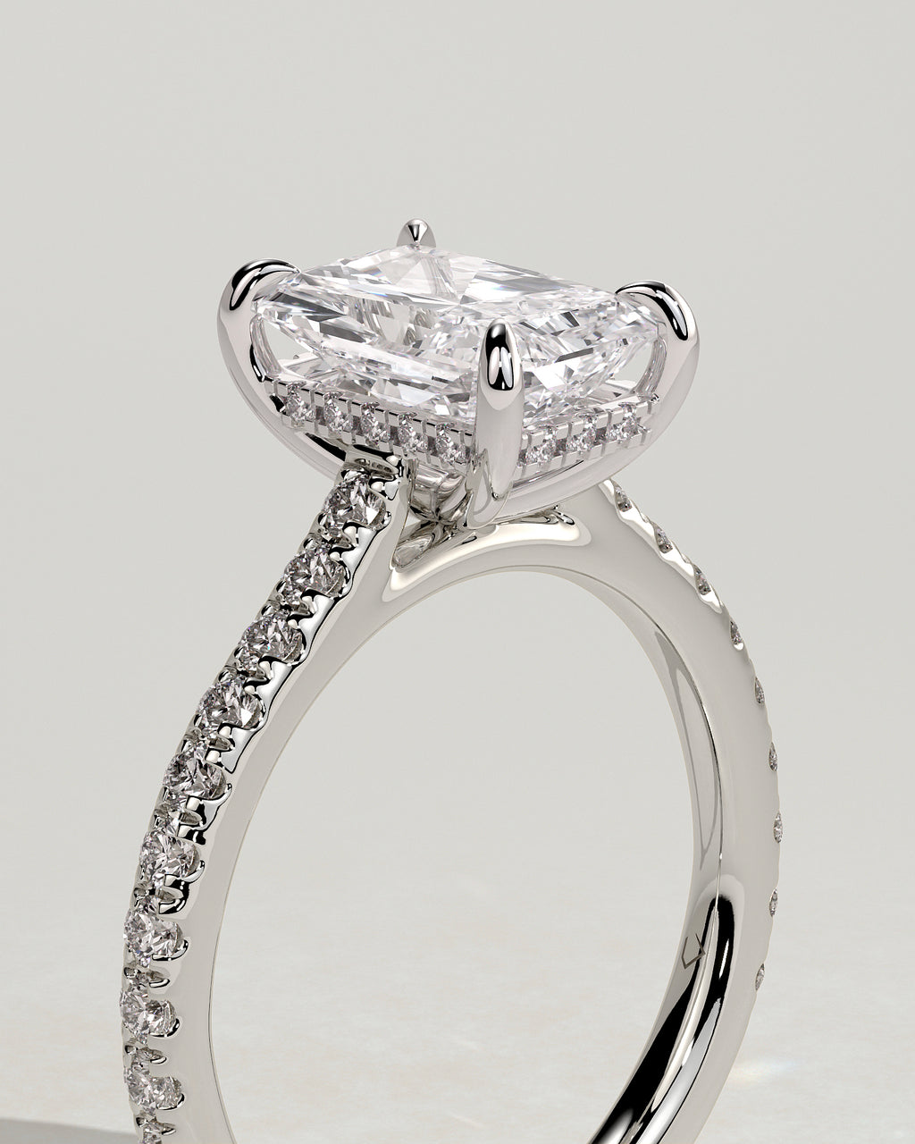 MET 0101 - 2 ct center stone - 18k White Gold source reference - setting detail view