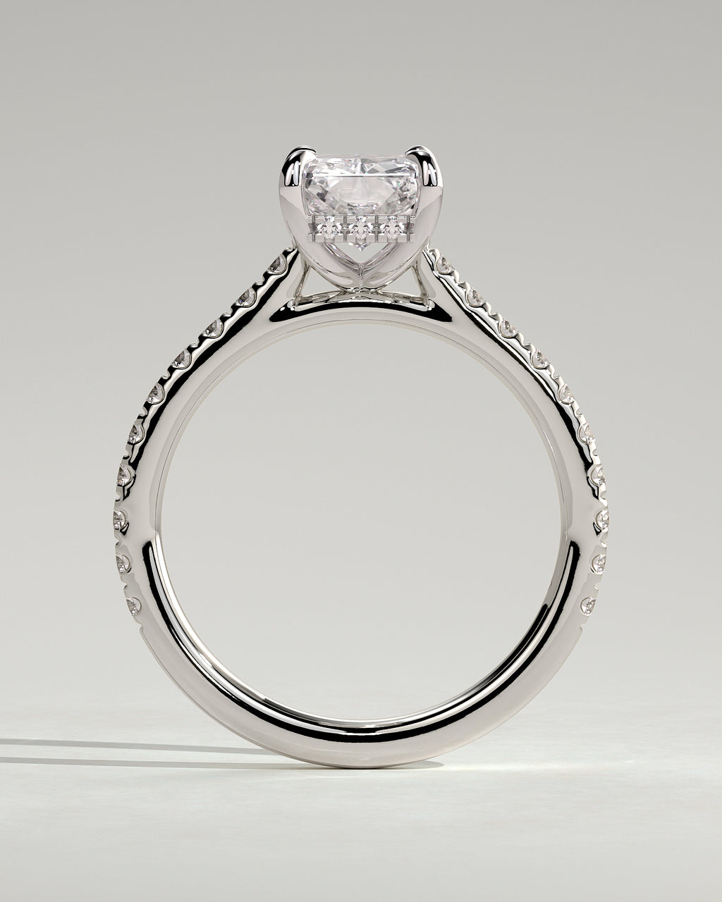 MET 0101 - 2 ct center stone - 18k White Gold source reference - setting detail view