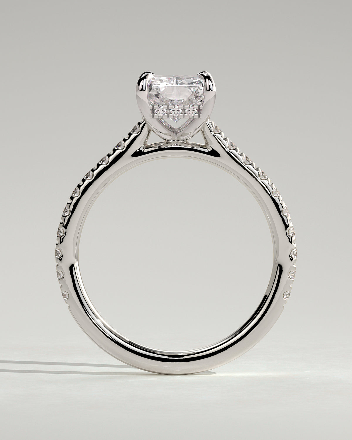 MET 0101 - 2 ct center stone - 18k White Gold source reference - setting detail view