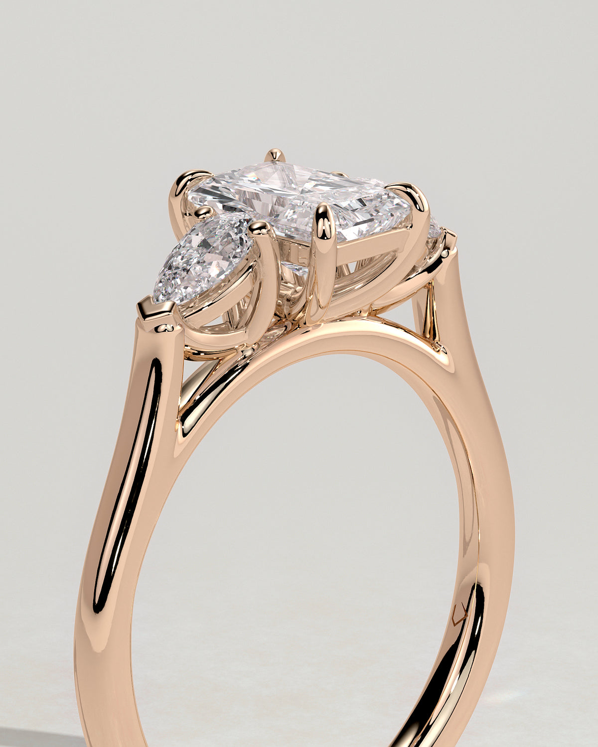 MET 0102 - 1 ct center stone - 18k Rose Gold source reference - setting detail view