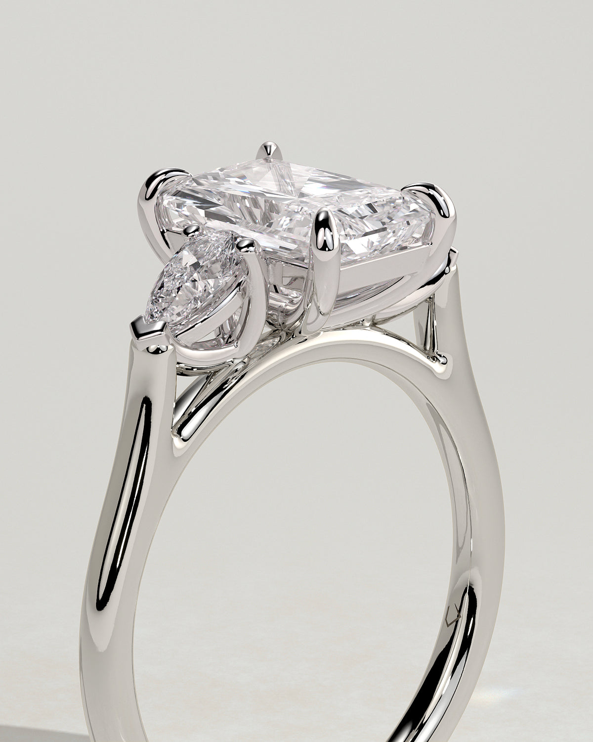 MET 0102 - 2 ct center stone - 18k White Gold source reference - setting detail view
