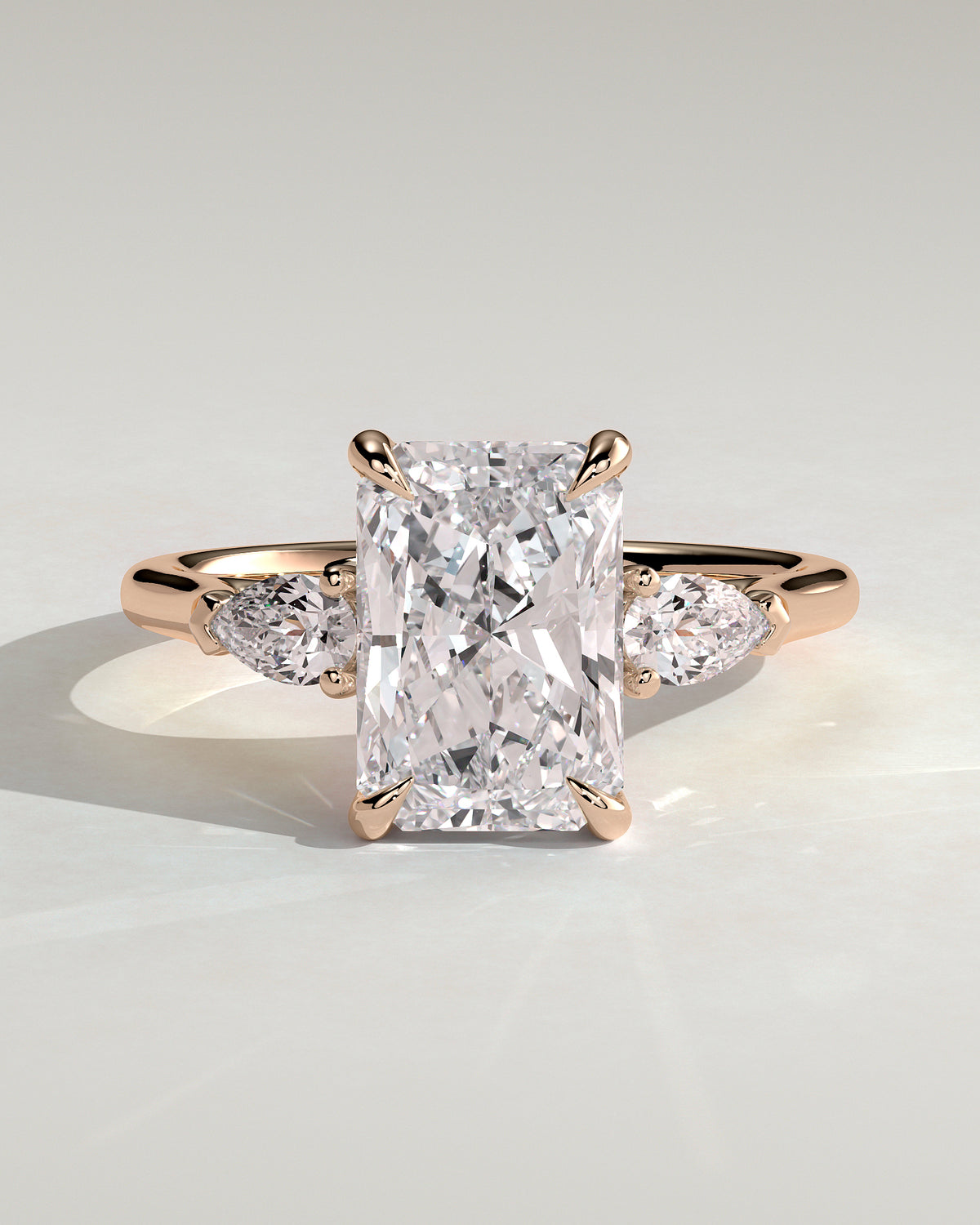 MET 0102 - 3 ct center stone - 18k Rose Gold source reference - front view