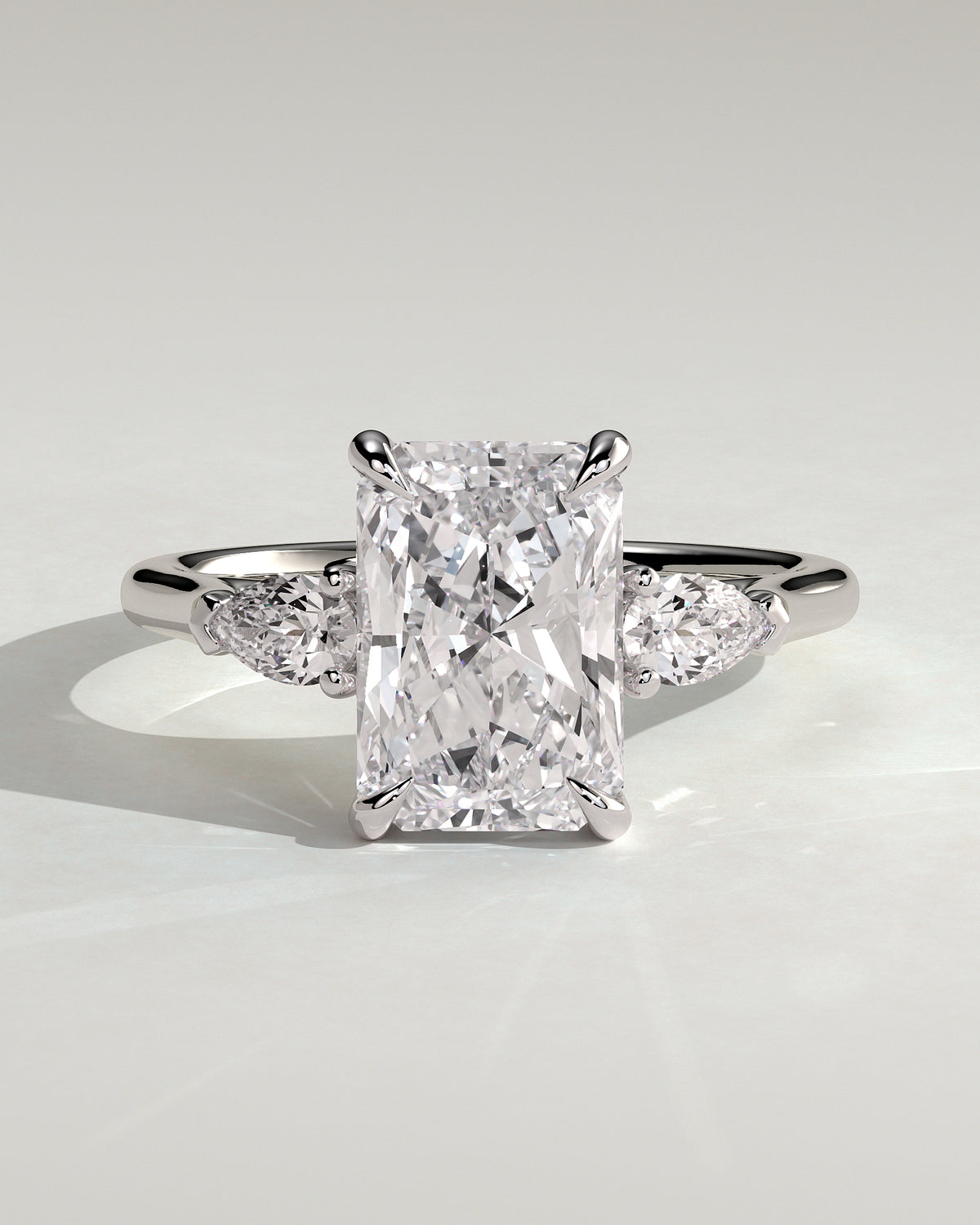 MET 0102 - 3 ct center stone - 18k White Gold source reference - front view