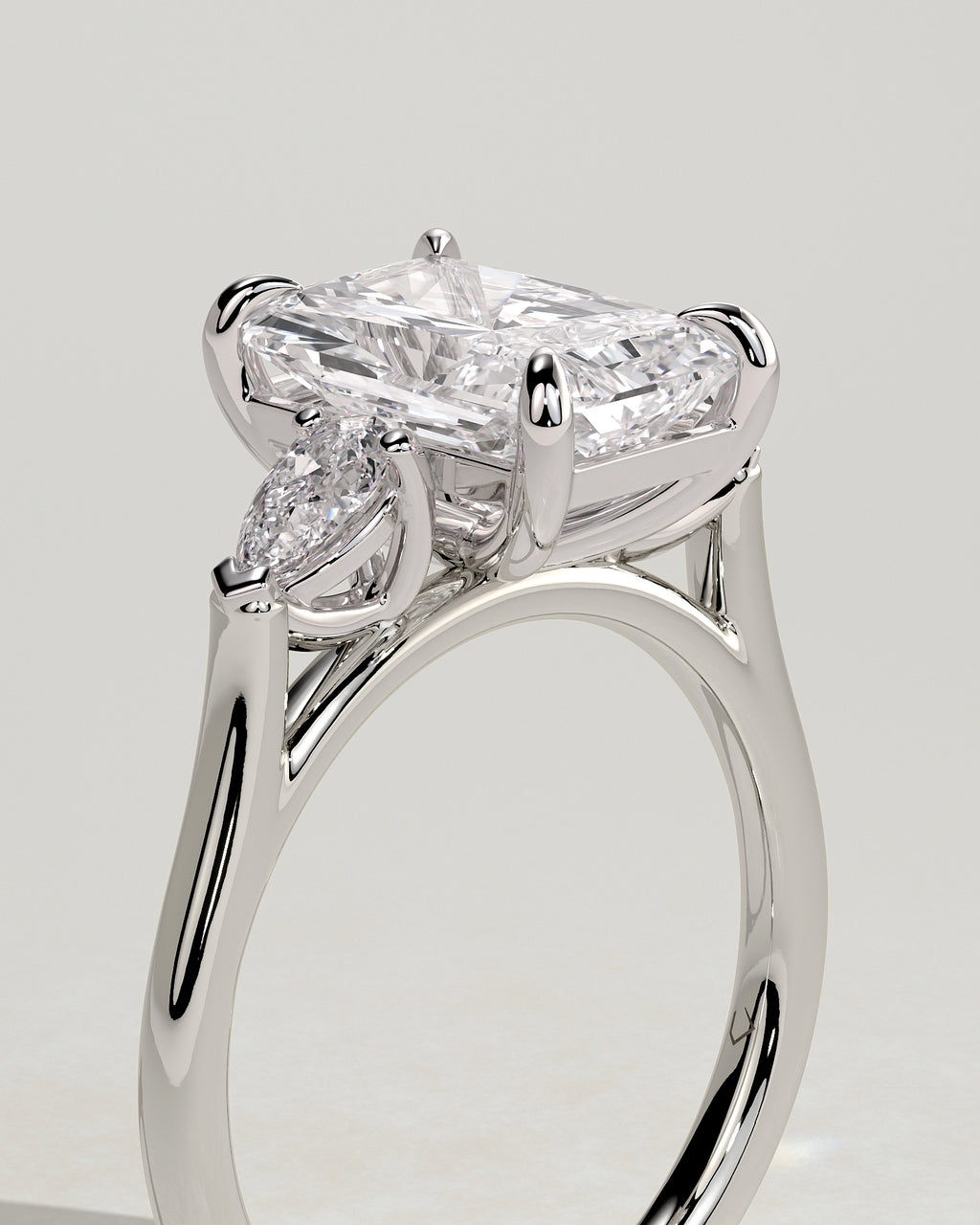 MET 0102 - 3 ct center stone - 18k White Gold source reference - setting detail view