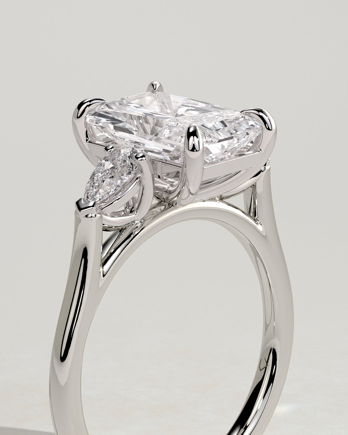 MET 0102 - 3 ct center stone - 18k White Gold source reference - setting detail view
