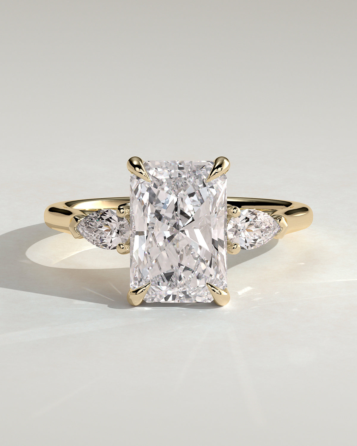 MET 0102 - 3 ct center stone - 18k Yellow Gold source reference - front view