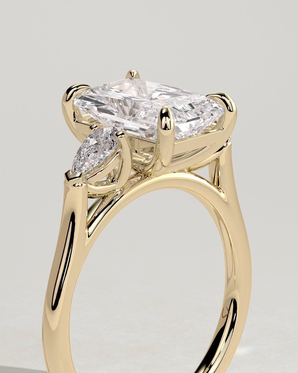 MET 0102 - 3 ct center stone - 18k Yellow Gold source reference - setting detail view