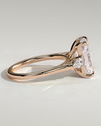 MET 0102 - 4 ct center stone - 18k Rose Gold source reference - setting detail view
