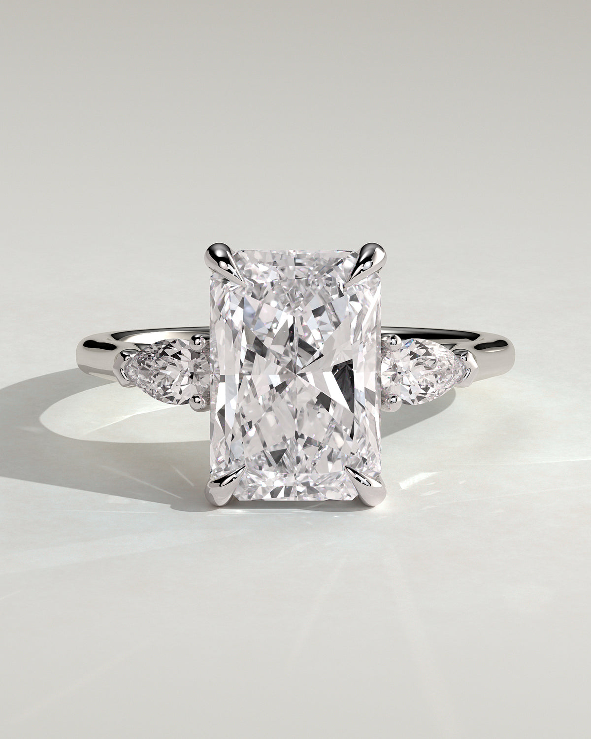 MET 0102 - 4 ct center stone - 18k White Gold source reference - front view