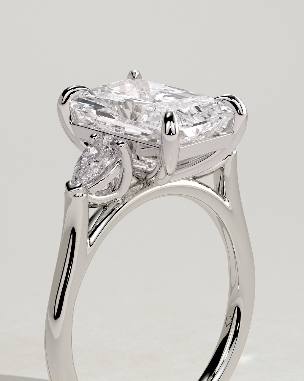 MET 0102 - 4 ct center stone - 18k White Gold source reference - setting detail view