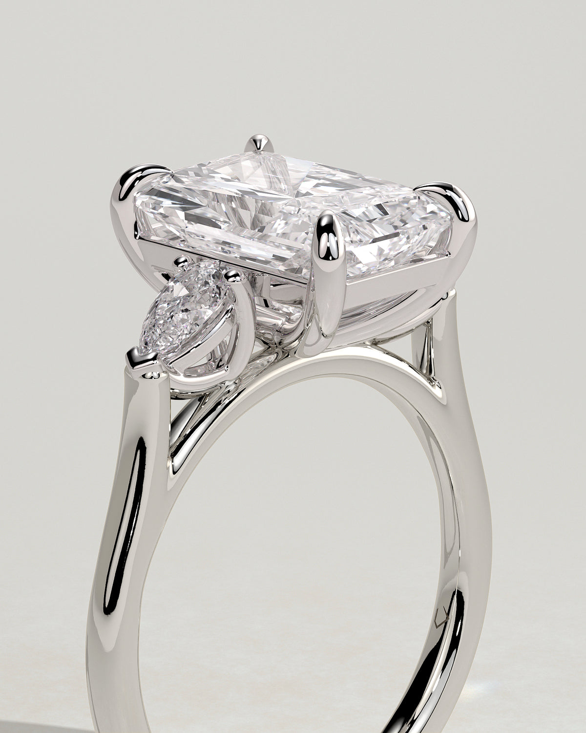 MET 0102 - 4 ct center stone - 18k White Gold source reference - setting detail view