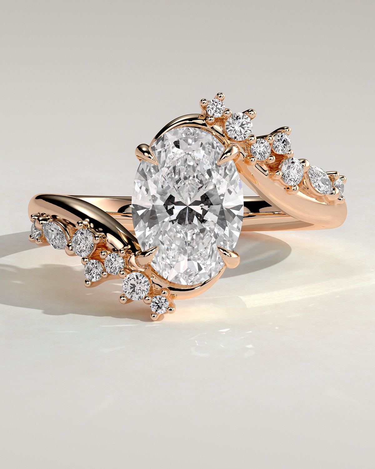 MET 0103 - 2 ct center stone - 18k Rose Gold source reference - front view