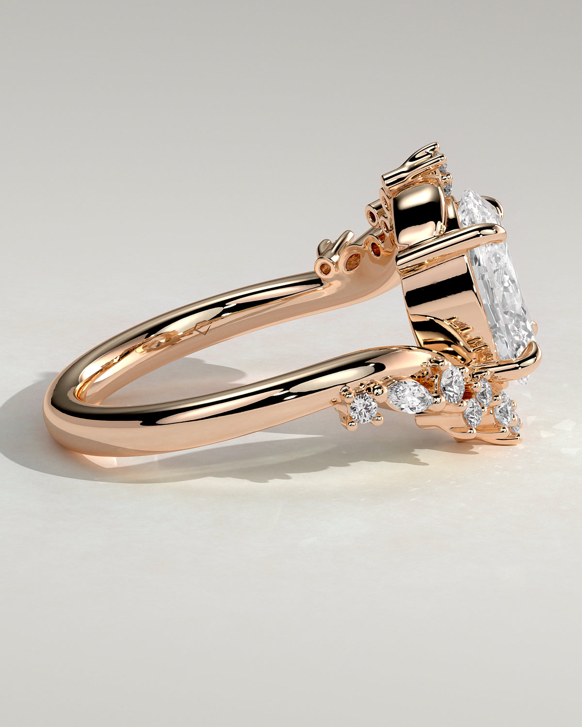 MET 0103 - 2 ct center stone - 18k Rose Gold source reference - setting detail view