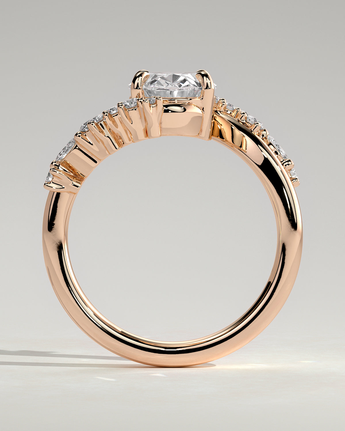 MET 0103 - 2 ct center stone - 18k Rose Gold source reference - setting detail view