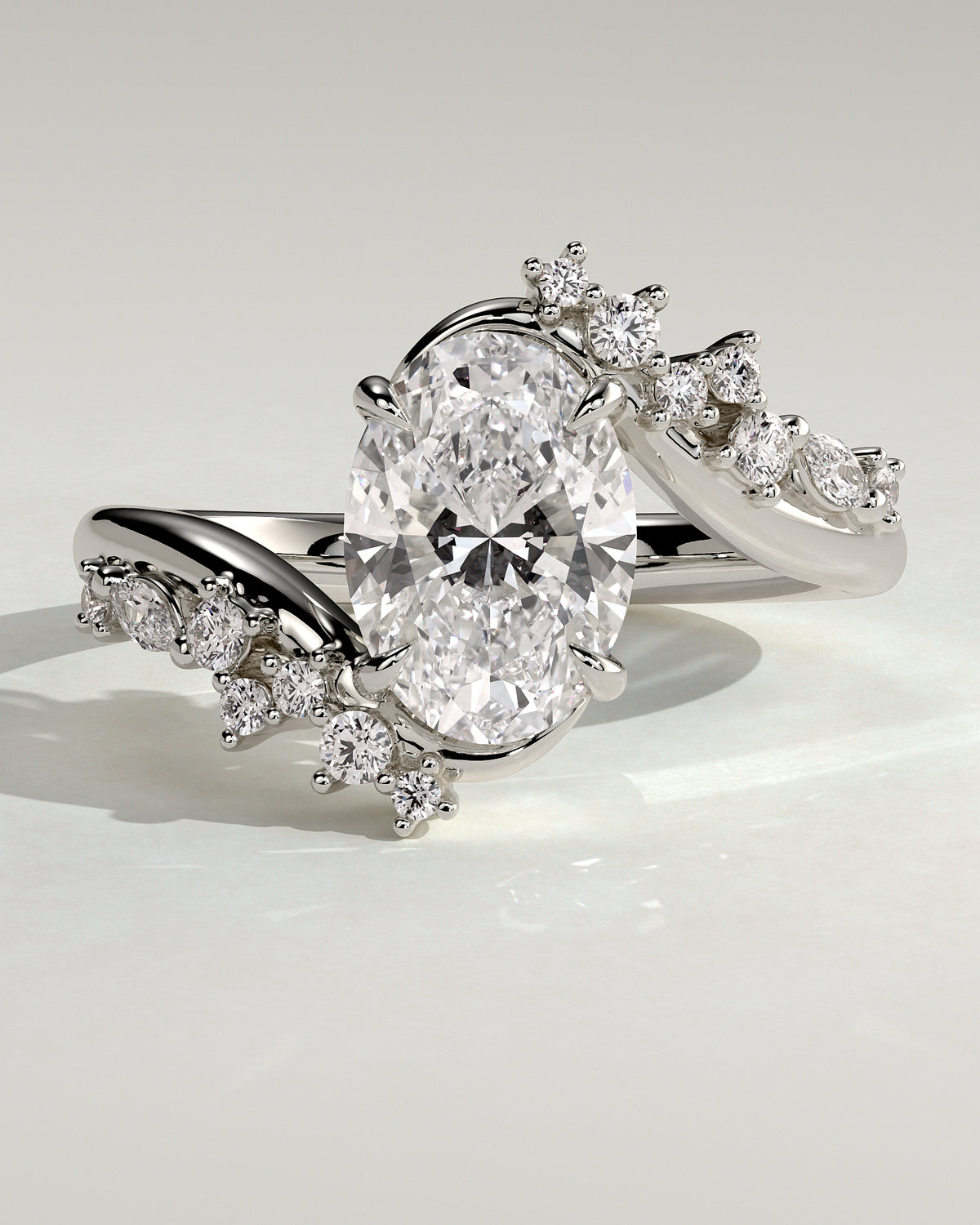 MET 0103 - 2 ct center stone - 18k White Gold source reference - front view