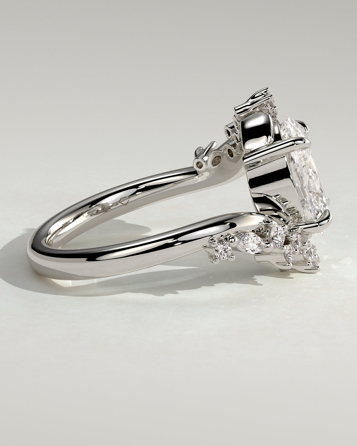 MET 0103 - 2 ct center stone - 18k White Gold source reference - setting detail view